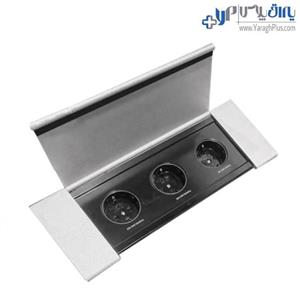 پریز برق مدل آمریکن سه سوکت با درب فلپ فانتونی  N401 - N402 - N403 