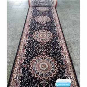 فرش کناره 500 شانه ترنج دار زمینه سرمه ای کد 500