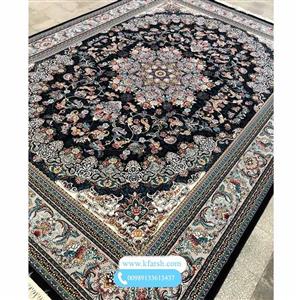 فرش ۵۰۰ شانه طرح میخک سرمه ای و فیلی کد 96960