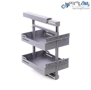 ﺳﻮﭘﺮ وسط ورقی کابینت کمدی ﺑﺎ ریل آرام بند یونیت 40 مدل فوژان A1254