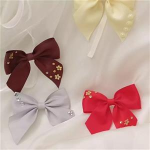 پاپیونی کش موی جفتی گل زرشکی