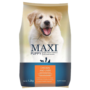 غذای خشک توله سگ نژاد بزرگ ماکسی Maxi Puppy Chicken & Liver وزن 1.2 کیلوگرم