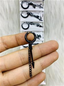 پرسینگ گوش آویز دار طرح تیر مشکی 232