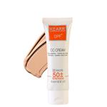 کرم ضد آفتاب رنگی کِ آر مناسب پوست های چرب با +SPF50 حجم 40 میل - رنگ تیره