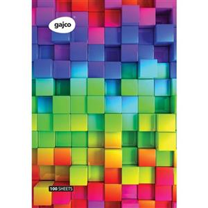 دفتر 100 برگ گاجکو طرح مکعب های رنگی Gajco Colored Cubes Pattern 100 Sheets Chocolate Notebook