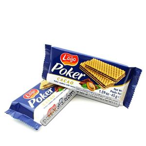 ویفر لاگو پوکر Lago Poker کاکائویی 45 گرم  