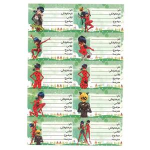برچسب طرح دختر کفشدوزکی مدل اسم و کلاس کد 13 بسته 2 عددی