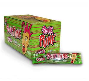 پاستیل ترش رشته ای سورپانک سیب sour punk apple بسته 24 عددی  