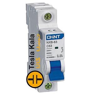 کلید مینیاتوری تک پل تک فاز 6 آمپر 6 کیلو آمپر CHINT سری NXB-63 1P