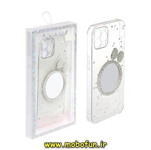 قاب گوشی iPhone 12 Pro آیفون طرح شفاف پشت طلق مرواریدی مدل آینه ای پاییزی محافظ لنز دار کد 401