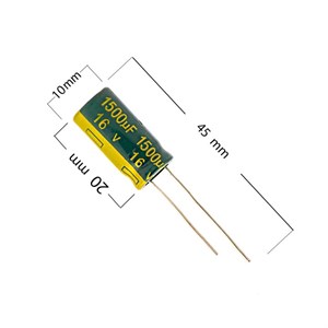 خازن الکترولیت 1500 میکرو فاراد کد 16v بسته 2 عددی