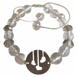 دستبند نقره زنانه مدل قلب -