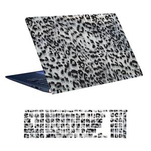 استیکر لپ تاپ توییجین و موییجین طرح Leopard کد 03 مناسب برای لپ تاپ 15.6 اینچ به همراه برچسب حروف فارسی کیبورد 