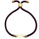 دستبند طلا 18 عیار زنانه کرابو طرح قلب مدل Kr1506
