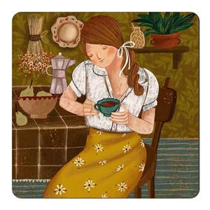 مگنت طرح بانو و فنجان چایی کد wmg703