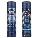 اسپری بدن مردانه نیوآ مدل Fresh Active Cool Kick حجم 150 میلی لیتر بسته 2 عددی 