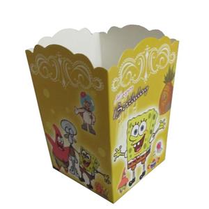 ظرف پاپ کورن کد 001 طرح باب اسفنجی بسته 10 عددی