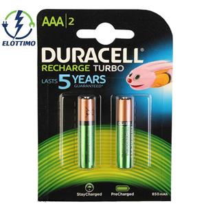 باتری نیم قلمی قابل‌ شارژ دوراسل مدل TURBO Duralock HR03 بسته‌ 2 عددی
