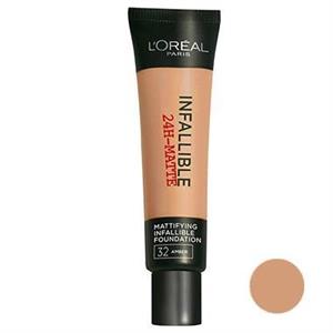 کرم پودر سری Infaillible 24H Matte مدل Amber شماره 32 حجم 30 میلی‌ لیتر لورآل 