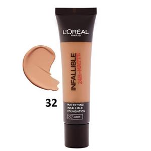 کرم پودر سری Infaillible 24H Matte مدل Amber شماره 32 حجم 30 میلی‌ لیتر لورآل 