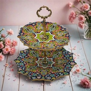 شیرینی خوری میناکاری مدل دوطبقه -