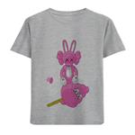 تی شرت آستین کوتاه دخترانه مدل آدمک خرگوشی D285