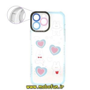 قاب گوشی iPhone 12 Pro آیفون ژله ای طرح دار شفاف محافظ لنز دار قلبی خرگوشی کد 414