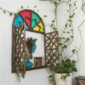 شلف دیواری پنجره سنتی گره چینی استندگل