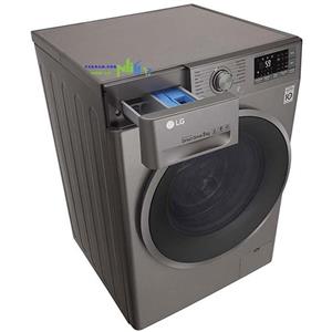 ماشین لباسشویی ال جی 8 کیلویی نقره ای بدون تسمه مدل LG F4J7TNP8S Washing Machine