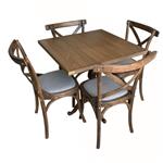 میز و صندلی ناهارخوری 4 نفره اسپرسان چوب مدل روستیک rs1