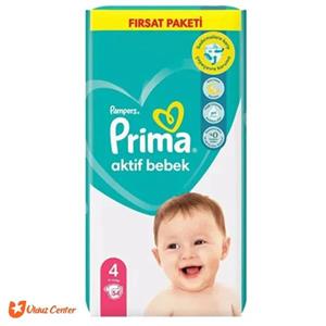 پوشک کودک پریما ترک مدل Aktif bebek چسبی سایز 4 بسته 54 عددی