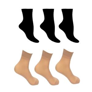 جوراب زنانه هانی مدل دو ربع کفه دار کد 100116 بسته 6 عددی