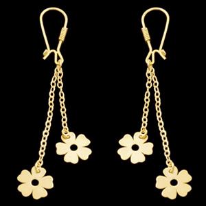 گوشواره طلا 18 عیار زنانه طلای مستجابی مدل گل پنج پر کد 24 -