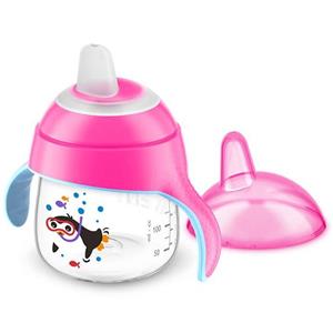 لیوان سوپاپ دار 200 میل پنگوئن صورتی فیلیپس اونت Philips Avent 