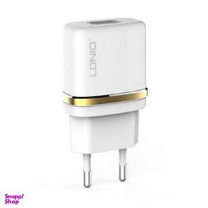 شارژر دیواری الدینیو مدل DL-AC50 همراه با کابل لایتنینگ