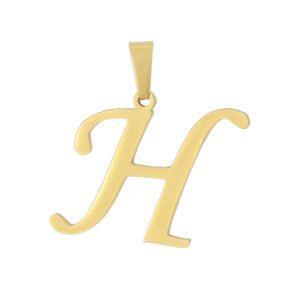 آویز گردنبند طلا 18 عیار زنانه جواهری میکا طرح H کد 0110007 Mika Jewellery 0110007 18K Gold H Pendant