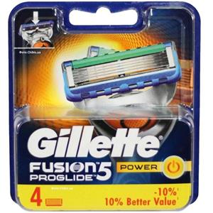 تیغ یدک ژیلت مدل Fusion Proglide Power 5 ‏بسته 4 عددی Gillette Fusion ProGlide Power Razor Blade Refill x4