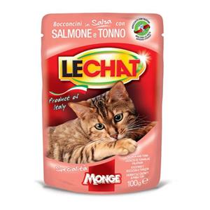 پوچ گربه لچت مدل Pouch Salmon & Tuna-01380 با طعم ماهی سالمون و ماهی تن وزن 100 گرم