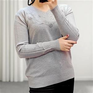 بلوز یقه هفت بافت گلدوزی خوشه