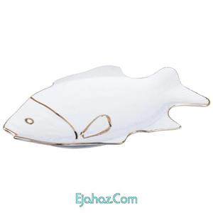 دیس لیمون چینی طرح ماهی دو خط طلا سایز بزرگ