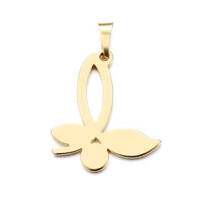 آویز گردنبند طلا 18 عیار زنانه جواهری میکا طرح پروانه کد 0110019 Mika Jewellery 0110019 18K Gold Butterfly Pendant