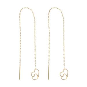گوشواره طلا 18 عیار زنانه طرح قلب کد EL-004 