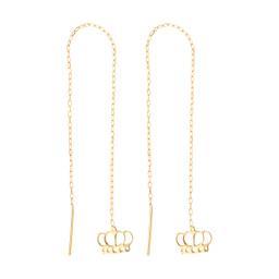 گوشواره طلا 18 عیار زنانه طرح تاج کد EL-005 -