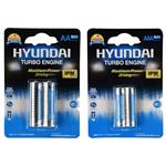Hyundai Power Alkaline AA And AAA Battery Pack Of 4