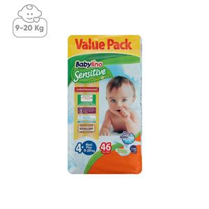 پوشک ضد حساسیت بیبی لینو مدل Value Pack سایز 4Plus بسته 46 عددی Baby Lino Anti Allergy Value Pack Size 4Plus Diaper Pack of 46