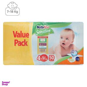 پوشک ضد حساسیت بیبی لینو سایز 4 مدل Value Pack بسته 50 عددی