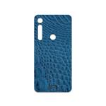 برچسب پوششی ماهوت مدل Blue-Crocodile-Leather مناسب برای گوشی موبایل موتورولا One Macro