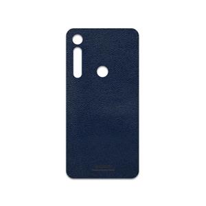برچسب پوششی ماهوت مدل Deep-Blue-Leather مناسب برای گوشی موبایل موتورولا One Macro MAHOOT Deep-Blue-Leather Cover Sticker for Motorola One Macro