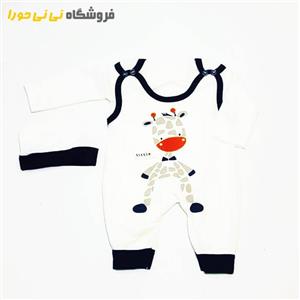 رامپر نوزادی سه تیکه طرح زرافه کد:2115