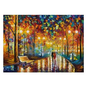 تابلو شاسی ونسونی طرح Leonid Afremov Rains Rustle 2 سایز 50x70 سانتی متر